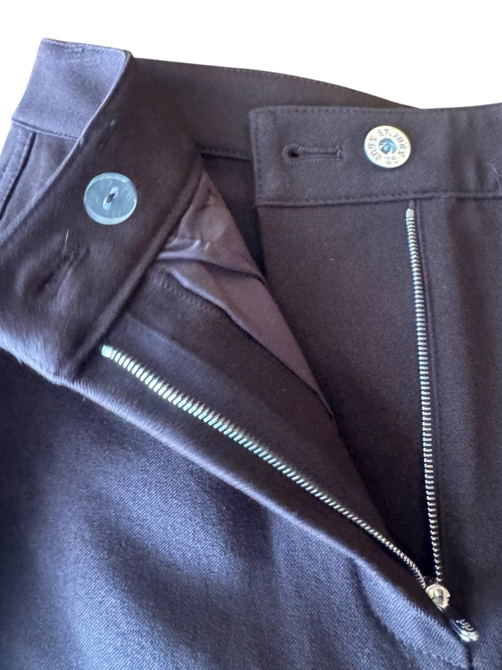 VTG St. John Brown High Rise Straight Leg Jeans | Minimalist Luxury Denim NWOT - Picture 7 of 11